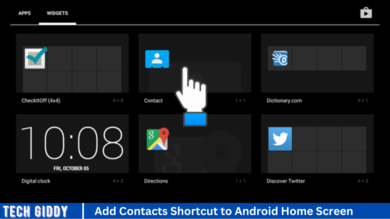 Add Contacts Shortcut to Android Home Screen